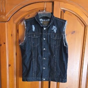 Womens Black Denim Vest